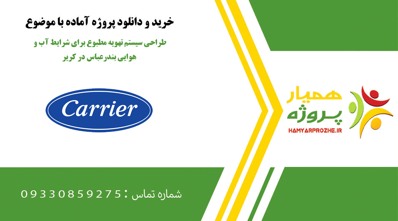 طراحی سیستم تهویه مطبوع برای شرایط آب و هوایی بندرعباس در کریر